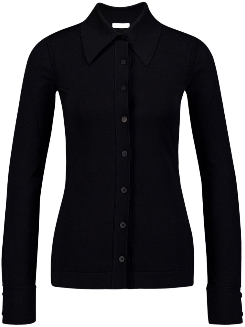 Pointed-collar cardigan - Black