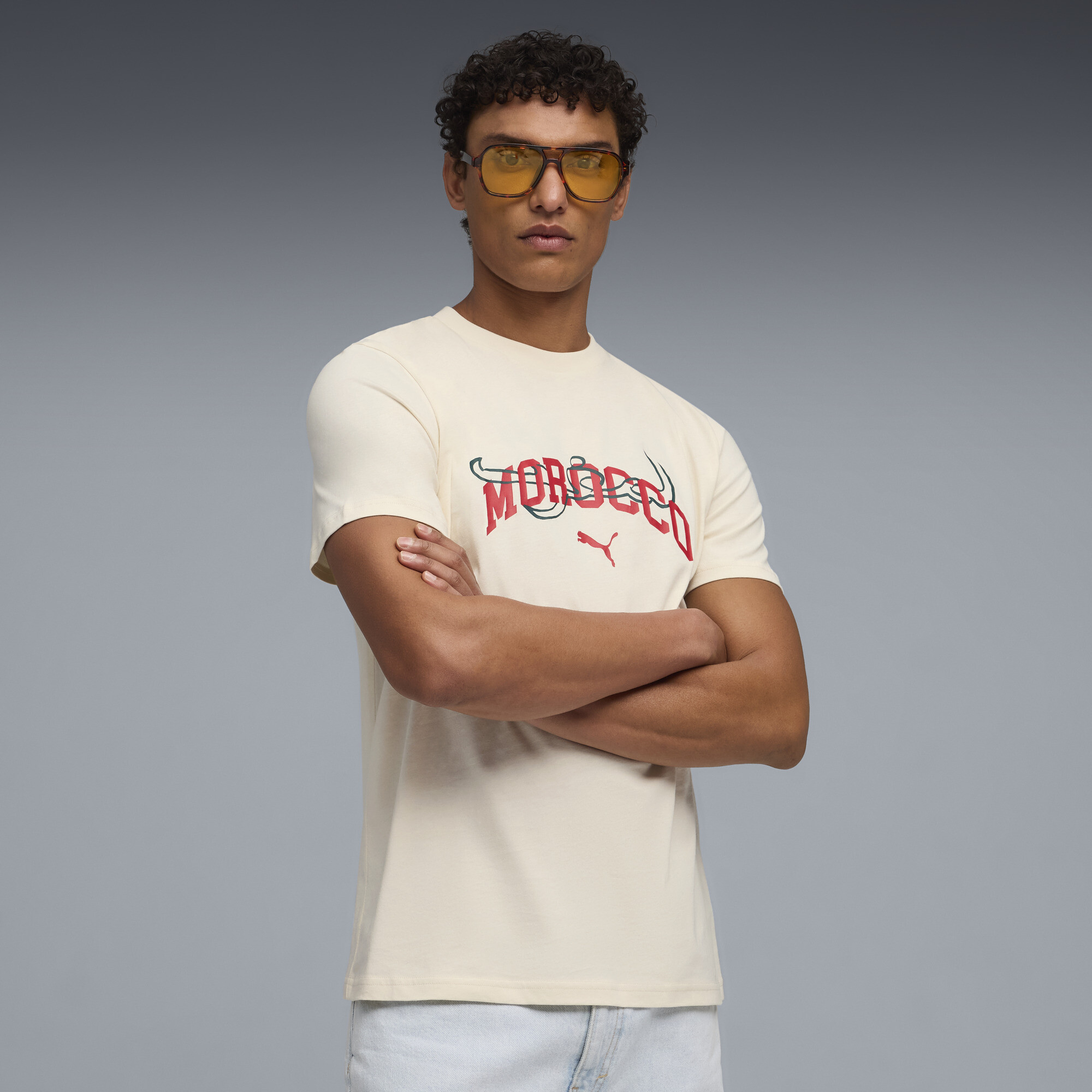 PUMA Morocco ftblCulture Men's Soccer T-Shirt in White