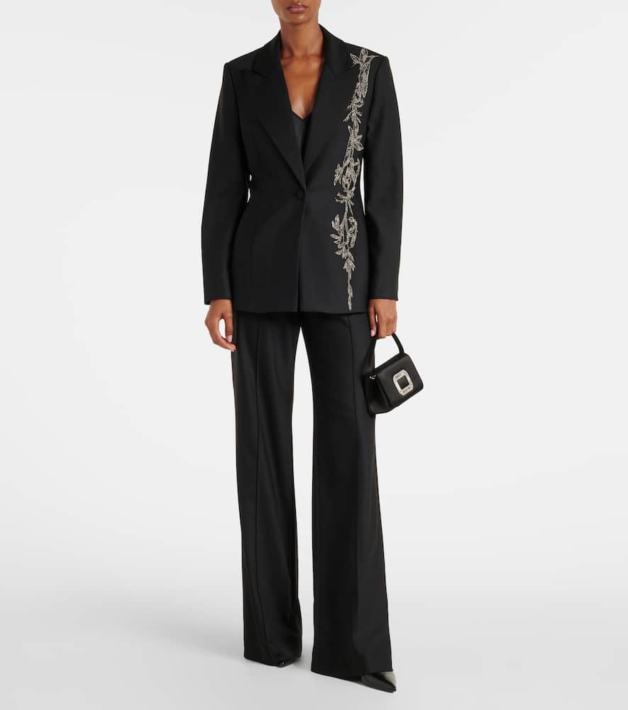 Lesia embellished wool-blend blazer