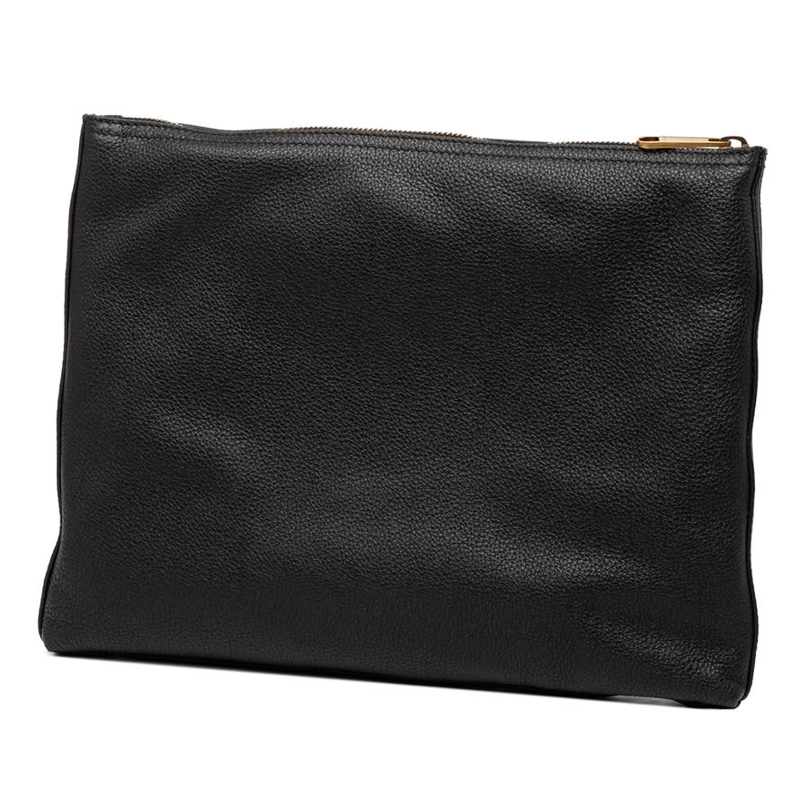 Pre-owned Medium Leather Logo Portfolio Clutch Ladies 500981 493075