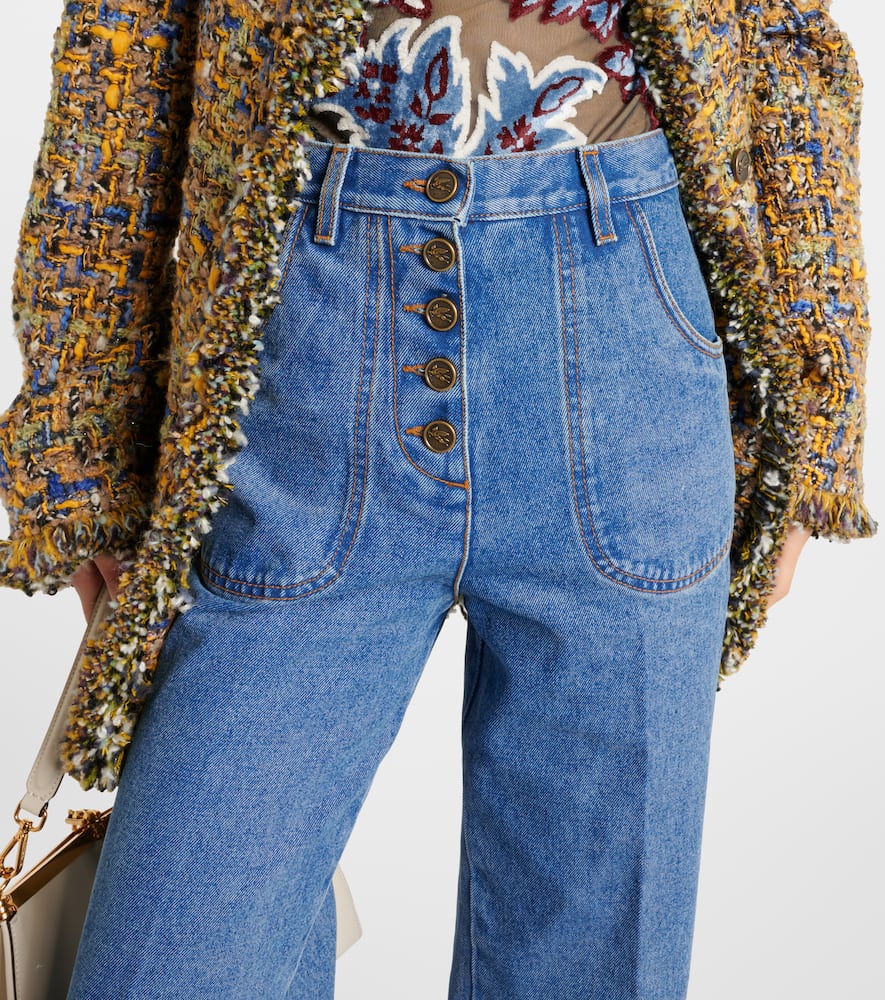 Mid-rise flared jeans