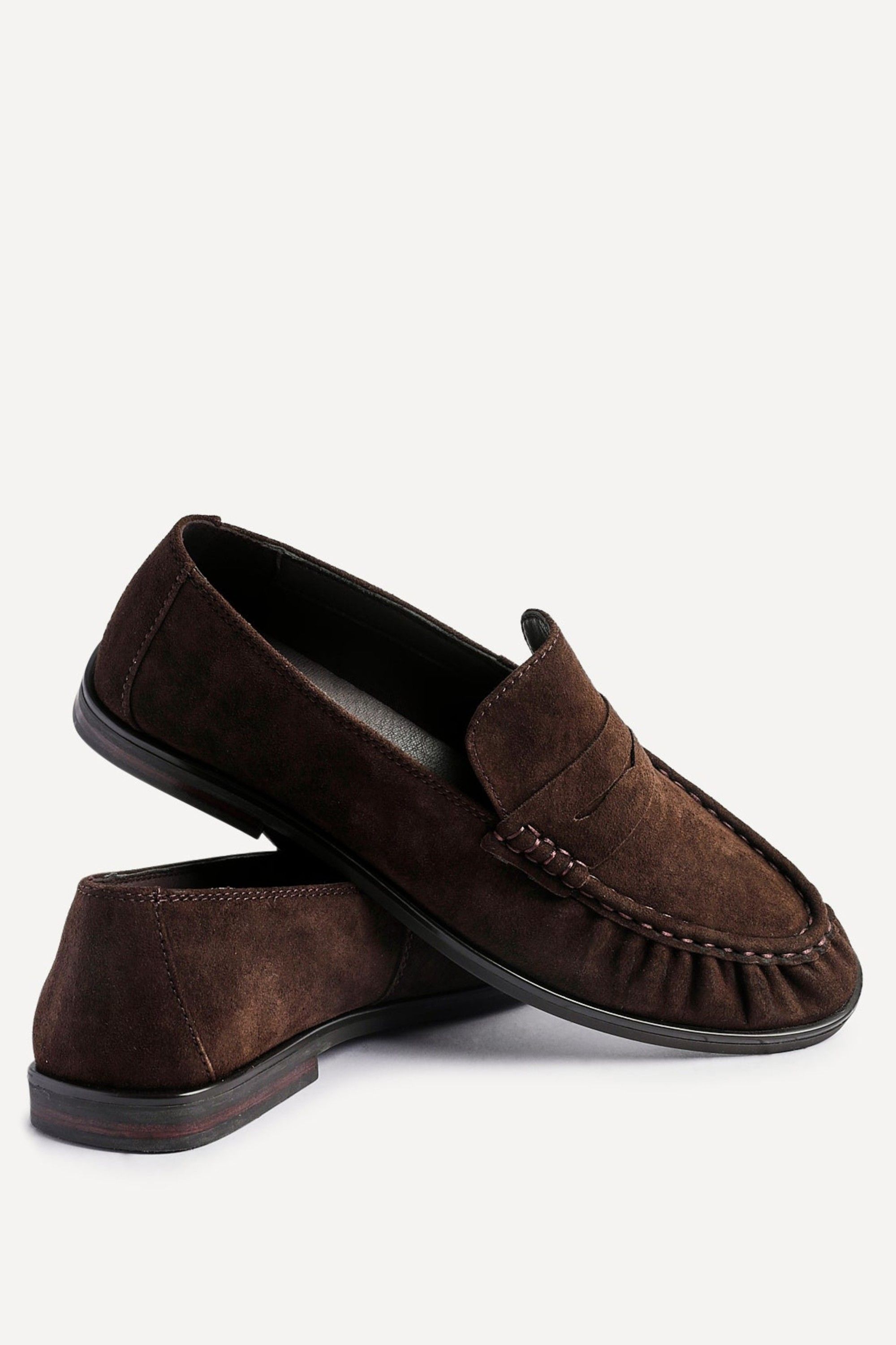 Linzi Women's Belmont Brown Suede Leather Loafers | : 5/Standard Fit