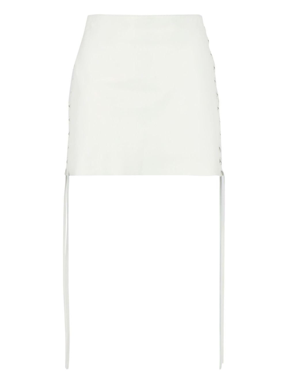 Lace-up mini skirt - White