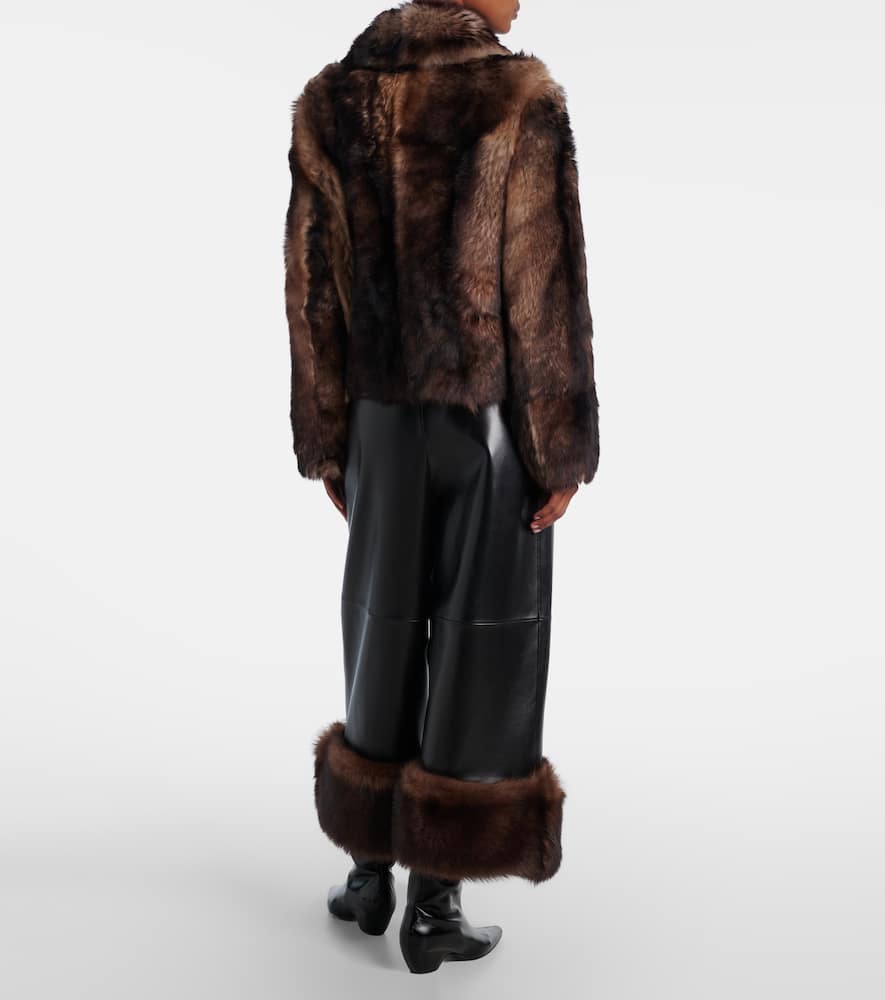 Cropped shearling jacket