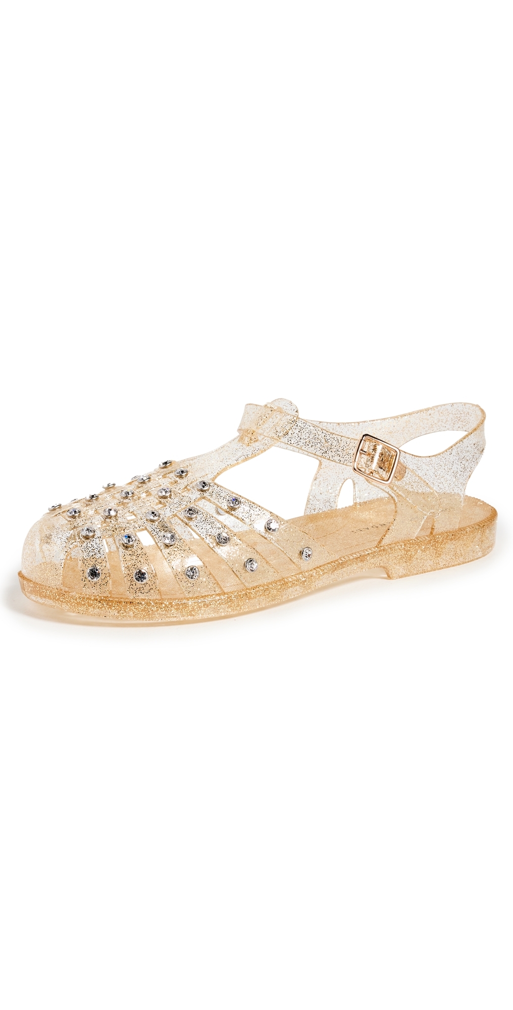 Rhys Jelly Sandals with Studs Champagne