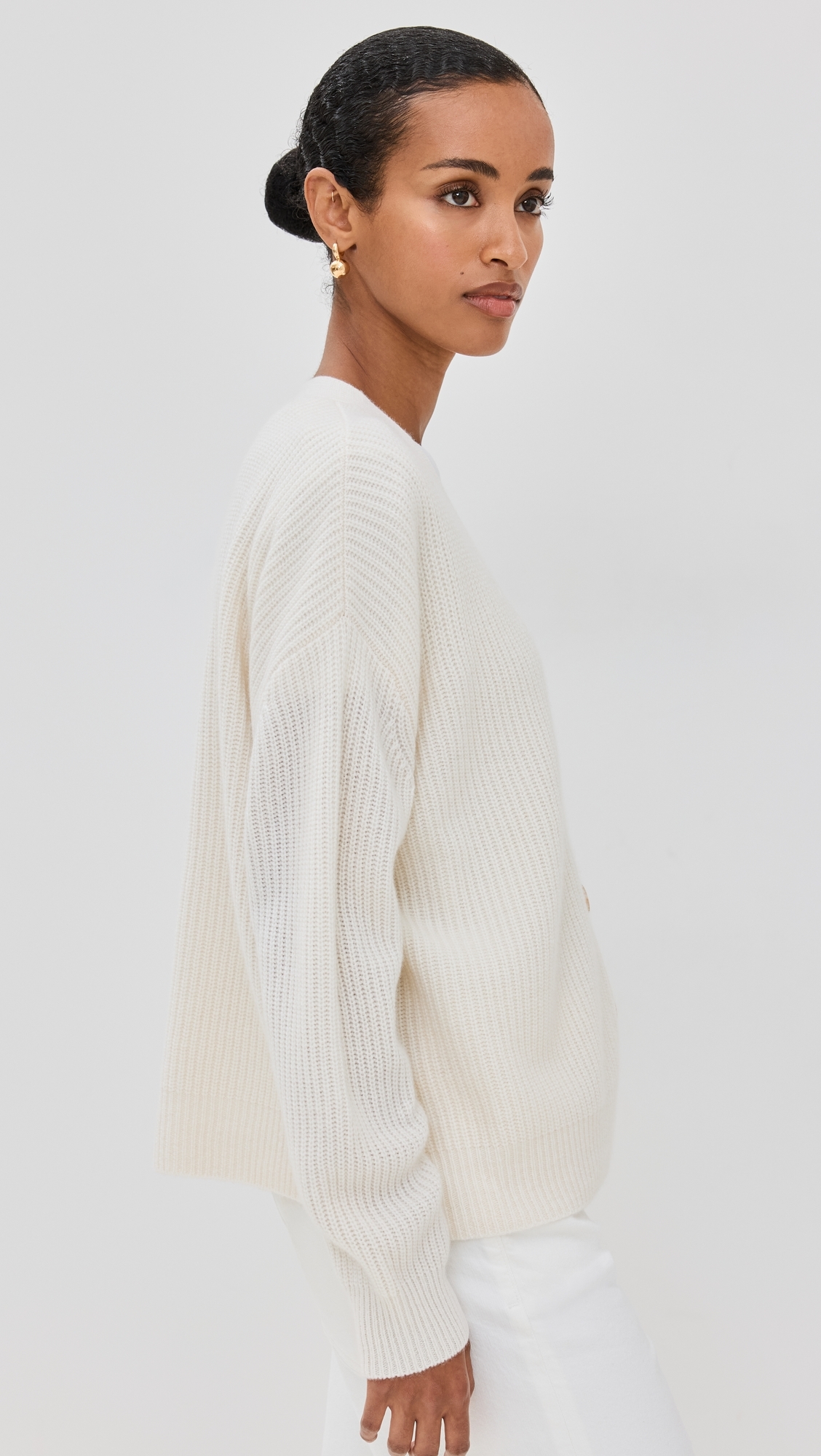 Cropped Cashmere Cocoon Cardigan Ivory