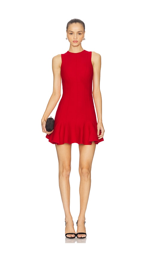 Fleur du mal Dropped Waist Knit Corset Dress in Red. S. Also in L