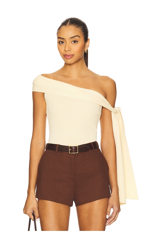 ALL THE WAYS Mariah Asymmetrical Top in Butter Yellow.  S also in L