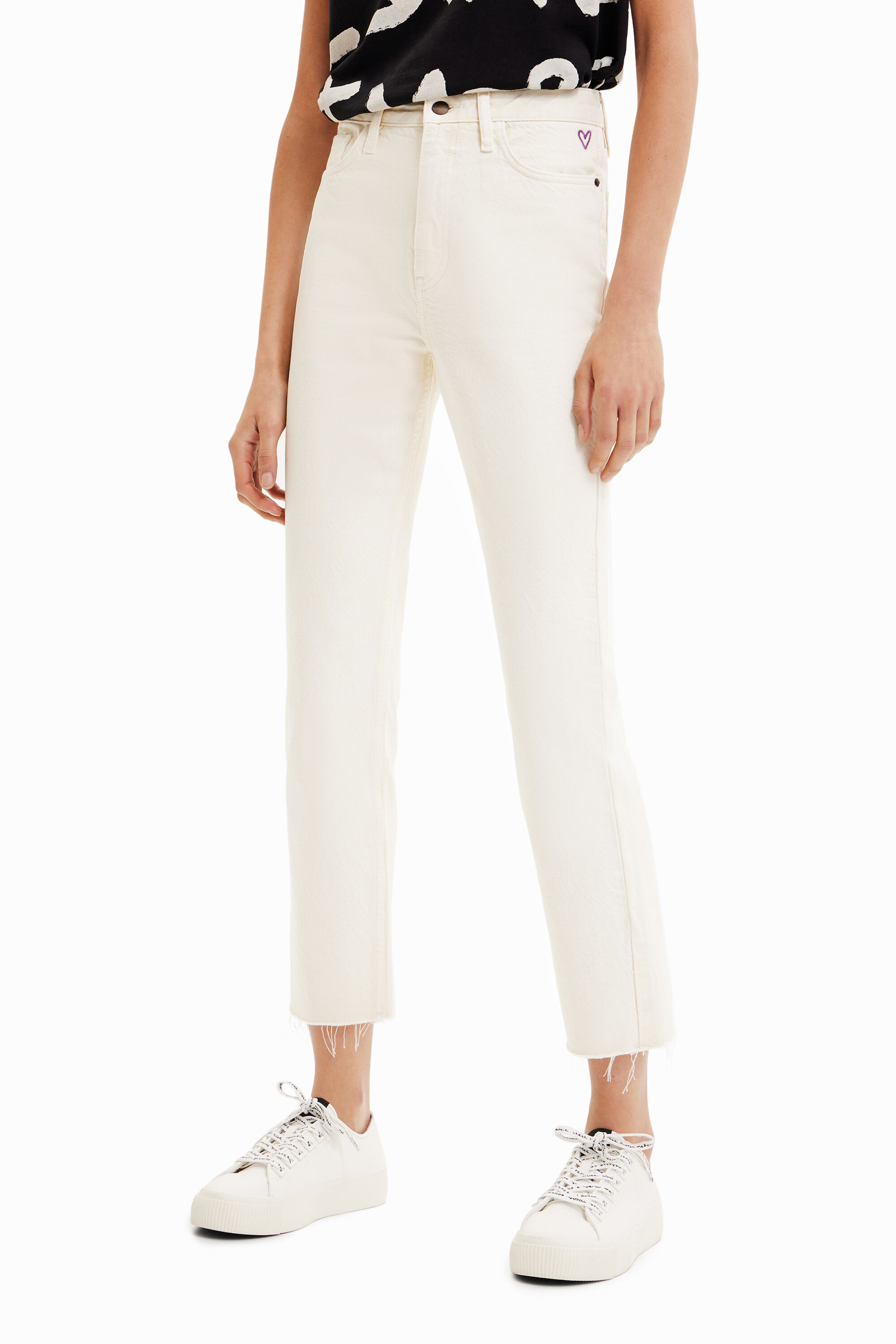 Straight cropped jeans