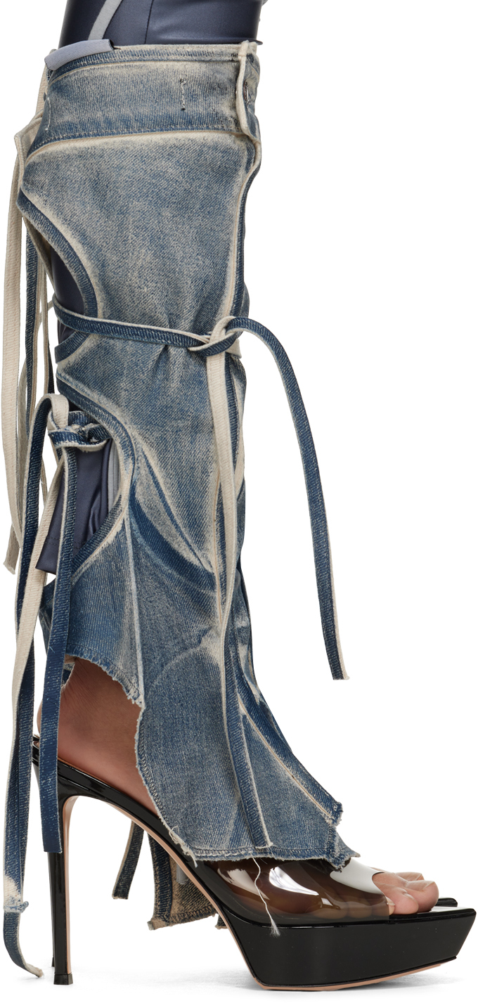 Blue Wrap Denim Leg Warmers