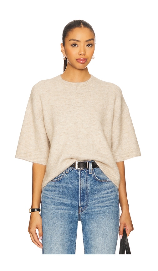 PISTOLA Shiloh Boxy Crewneck Sweater in Beige.  XS. Also in L