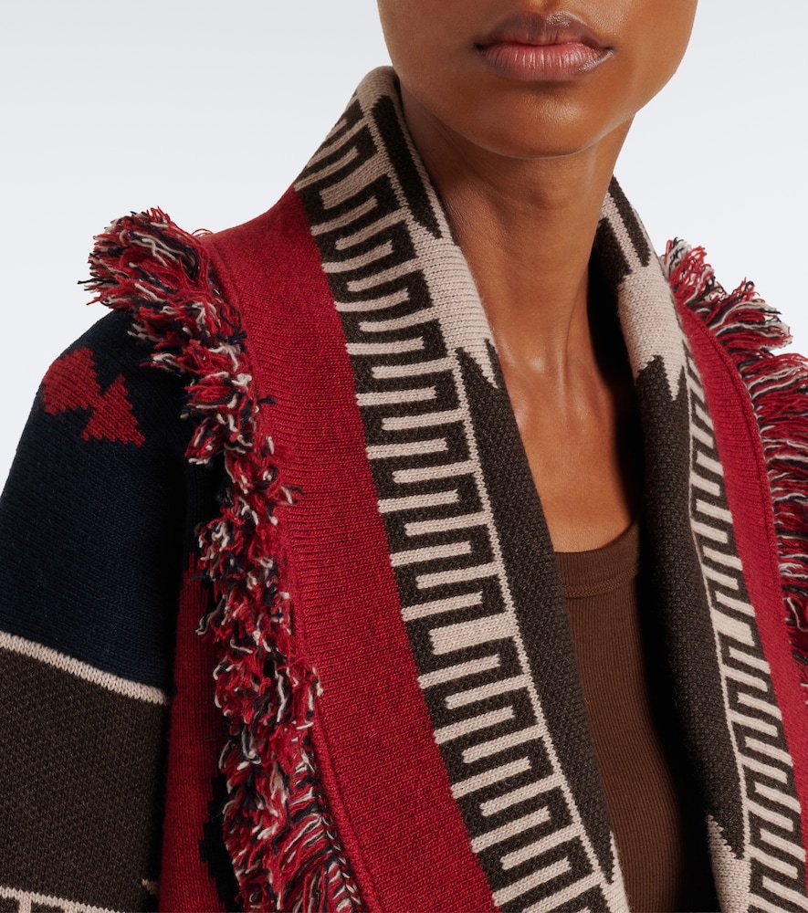 Icon Jacquard wool and cashmere cardigan