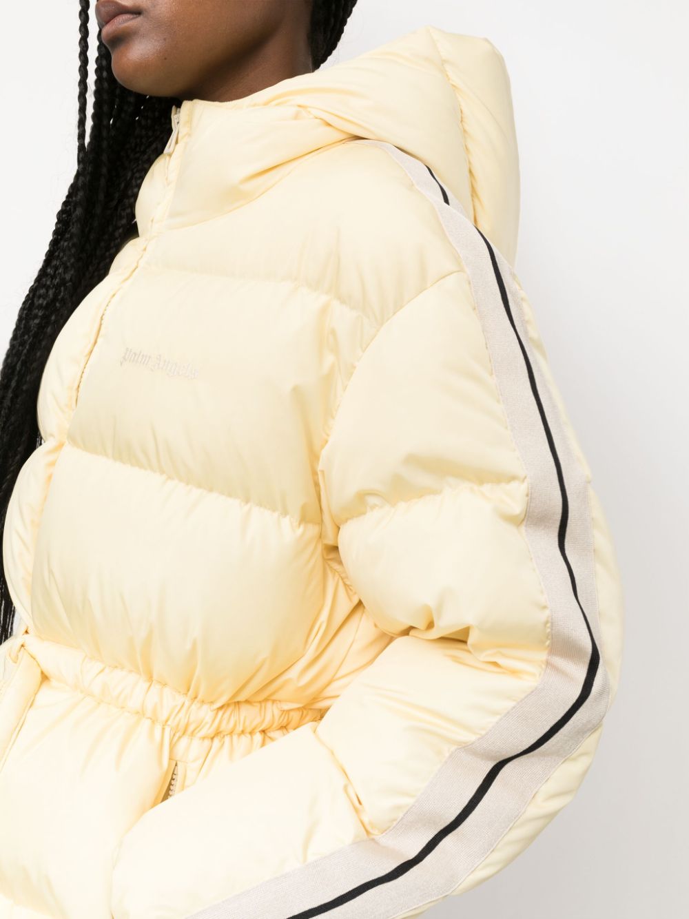 Side-stripe puffer jacket - Yellow
