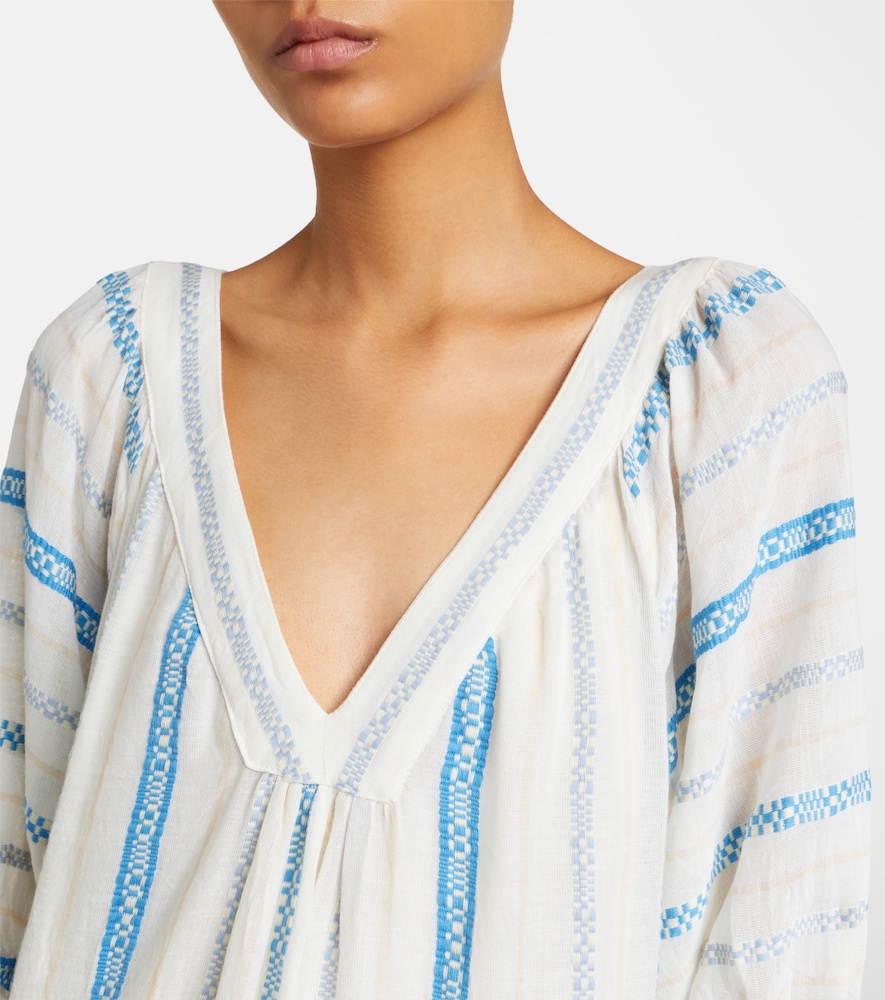 Selita tiered cotton jacquard minidress