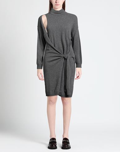 Woman Midi dress Grey Size 8 Polyamide, Wool, Viscose, Cashmere