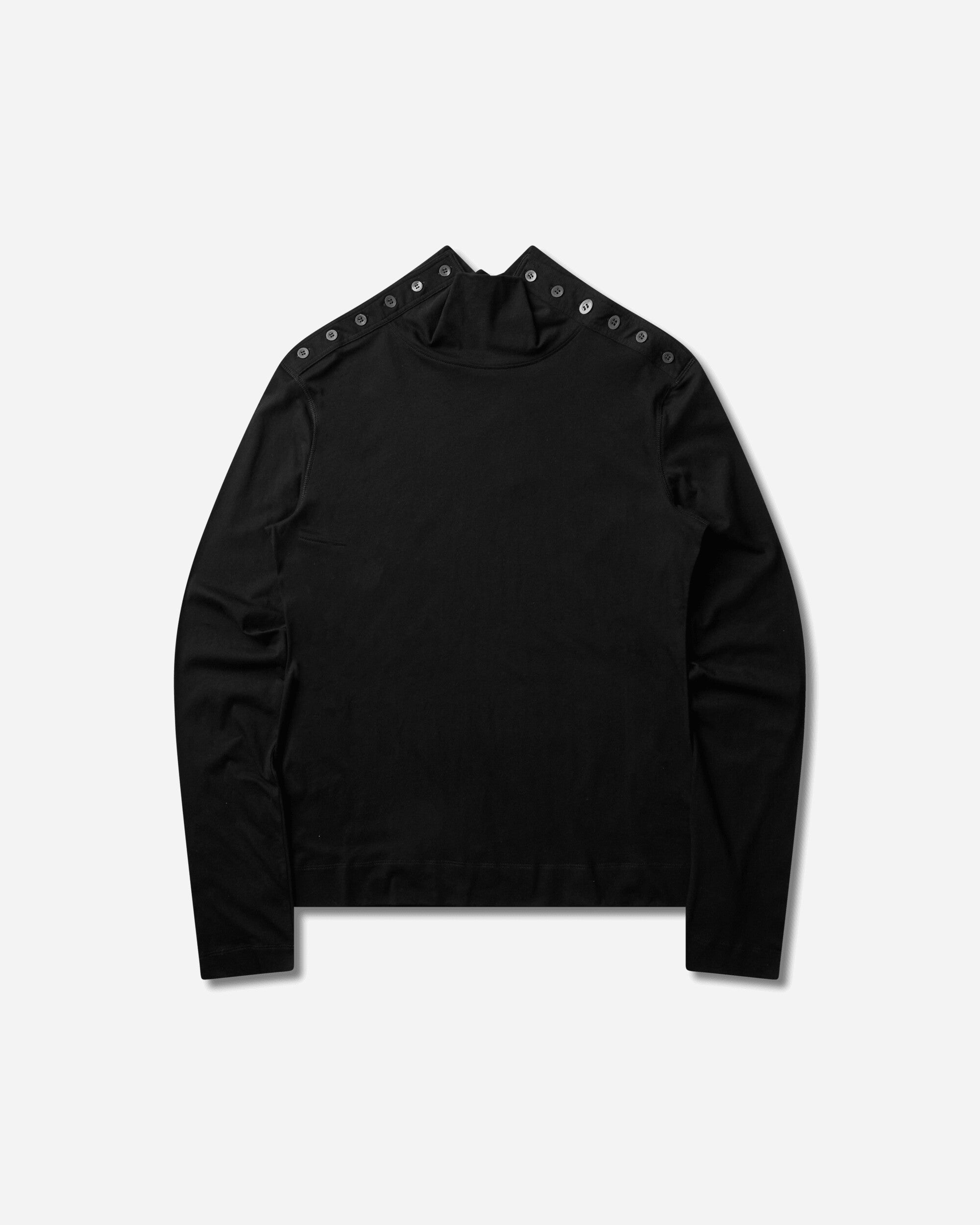Men s Turtleneck Button Sweater Black