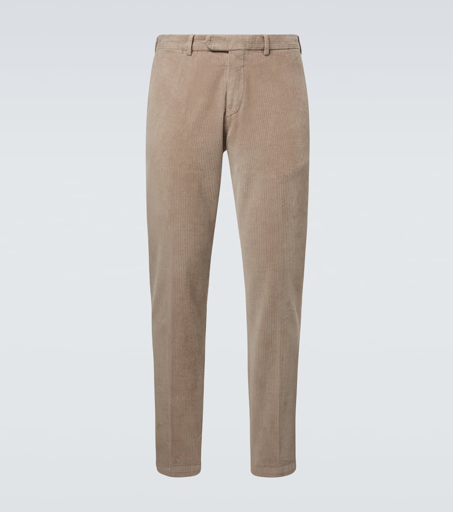 Cotton-blend corduroy slim pants