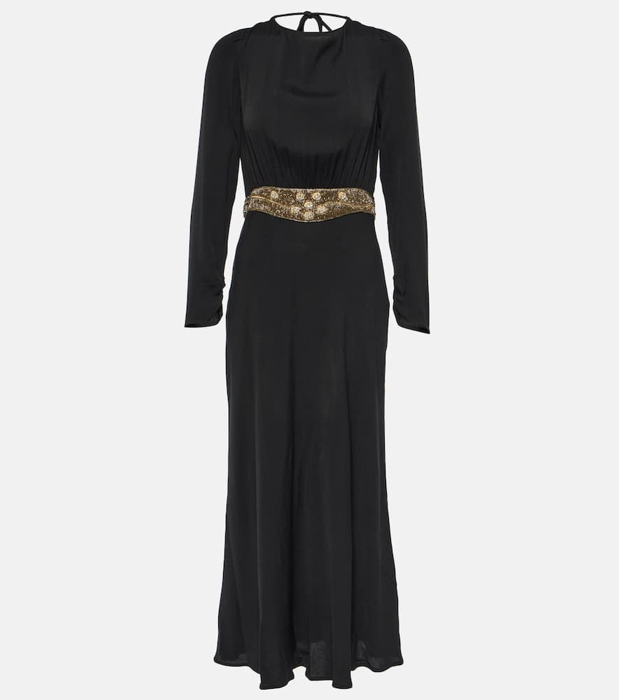 Rixo Elena embellished crêpe midi dress