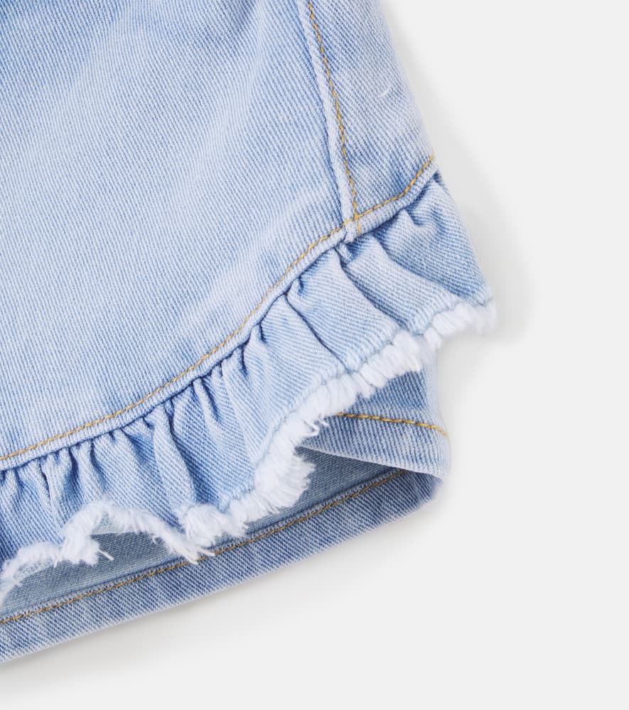 Agnetha ruffled denim shorts