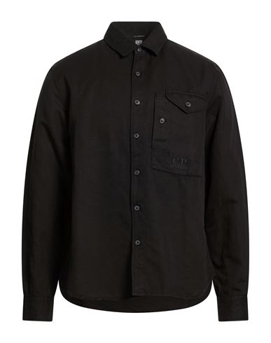 C. p. Company Man Shirt Black Size L Cotton, Linen