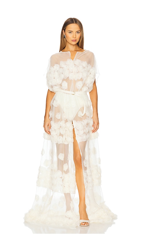 Norma Kamali Super OS Sleeveless BF Flared Gown in Cream. -  S also in L