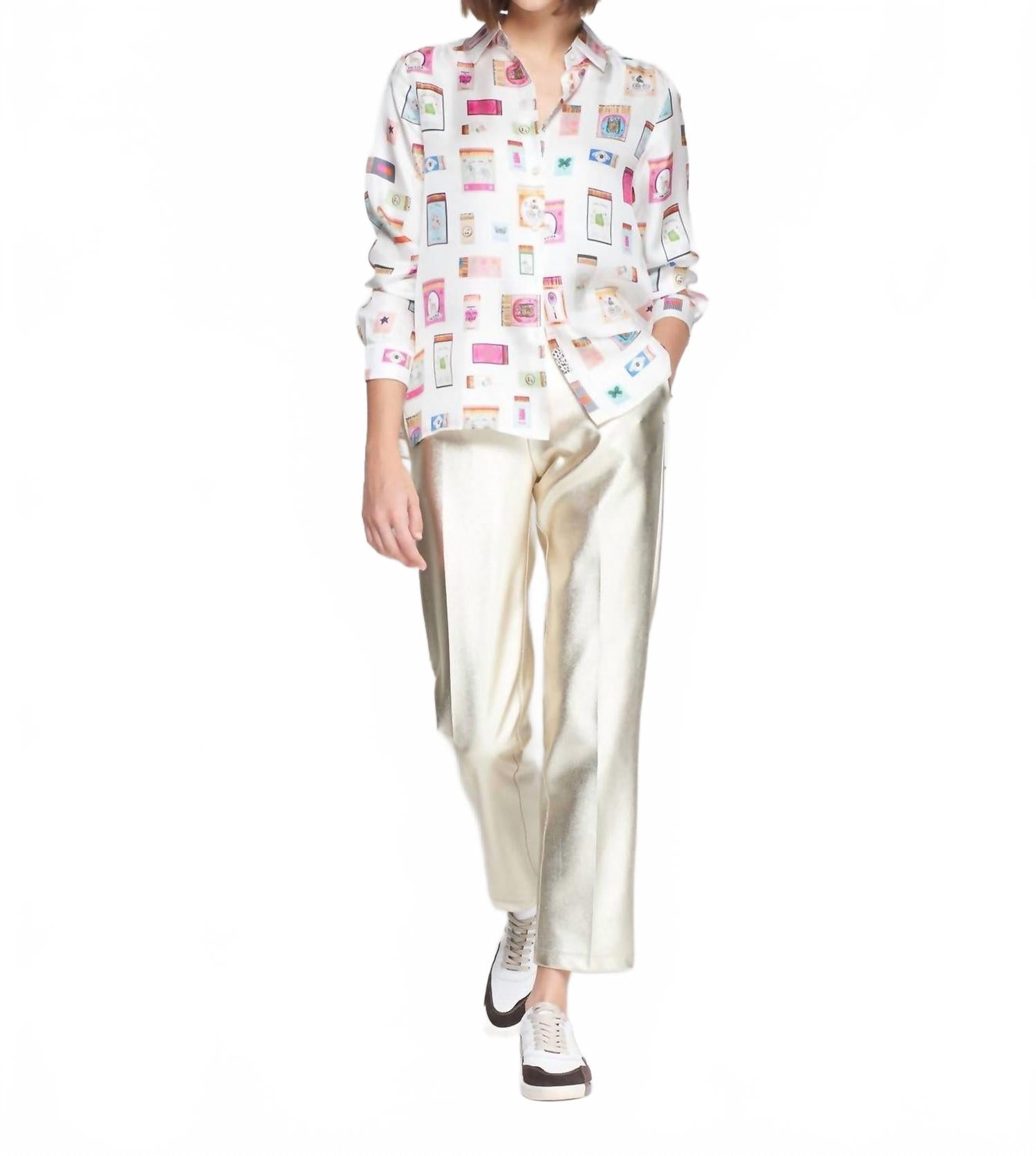 Straight Cut Trousers In Gold