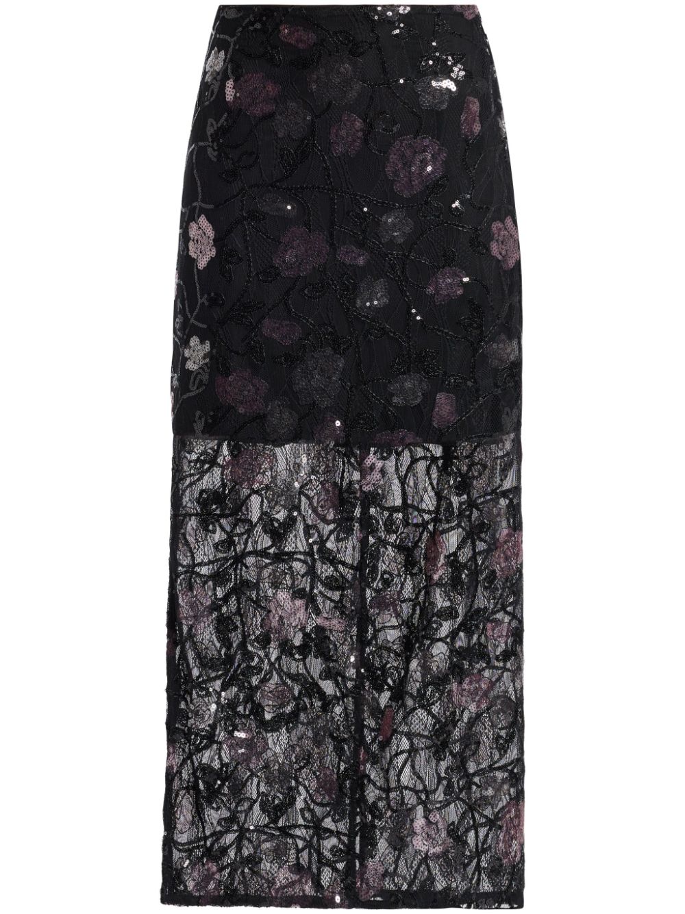 Lace midi skirt - Black