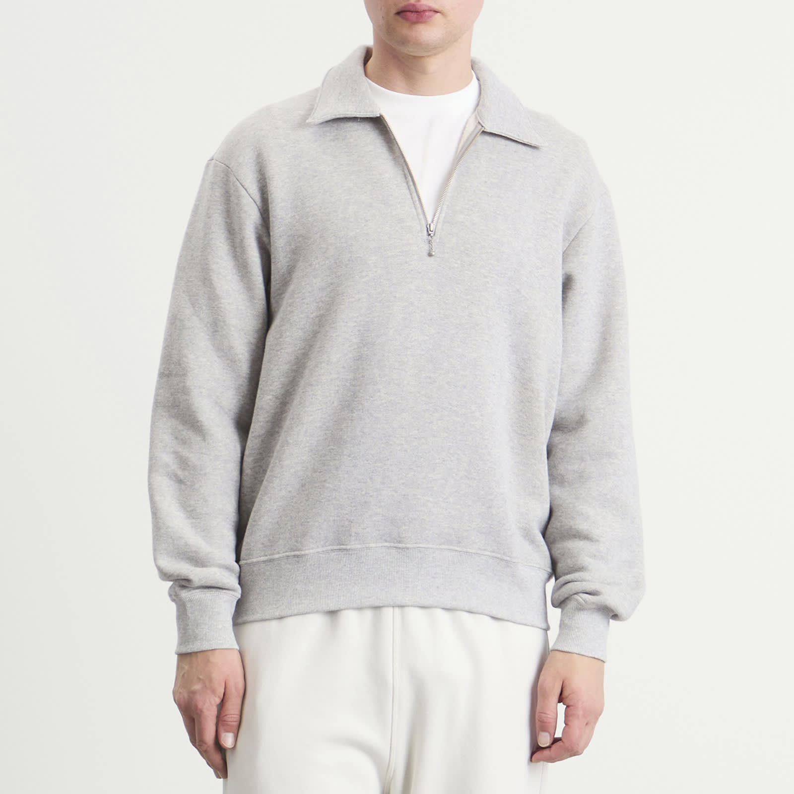 Men's Cotton Wool Quarter Zip Sweatshirt Heather Grey