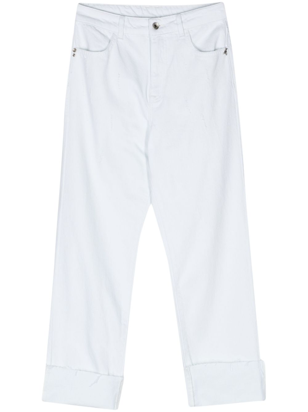 High-rise tapered jeans - White