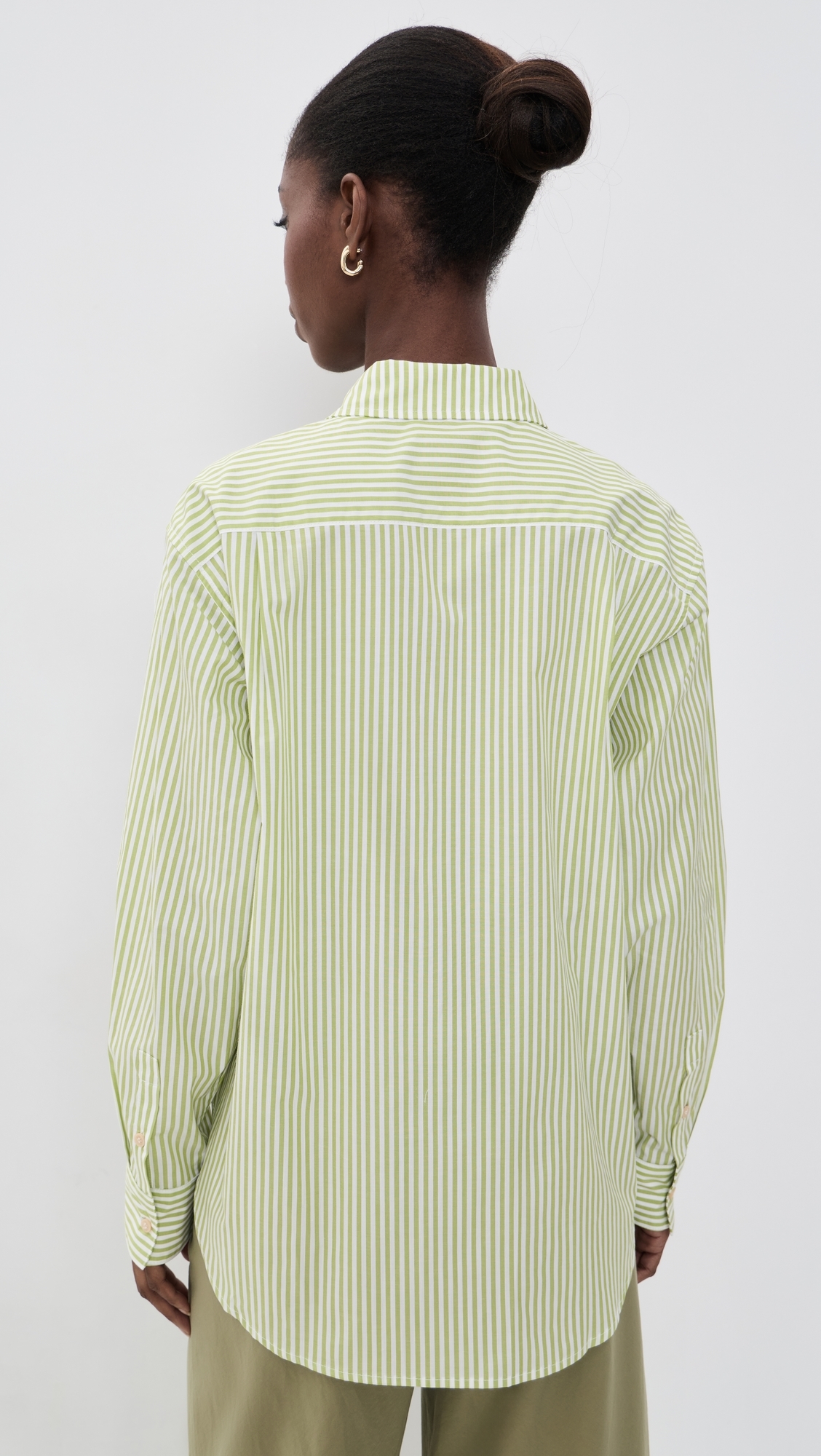 The Weekend Button Down Shirt Lime Stripe P