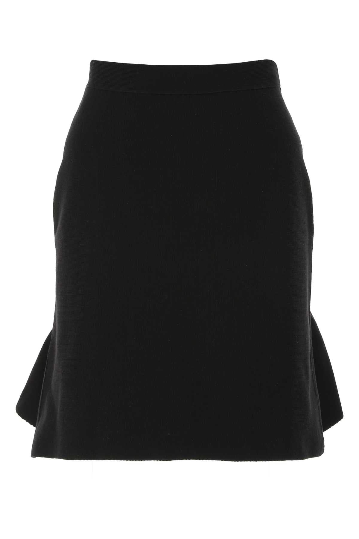 Wool Flared Skirt — Black