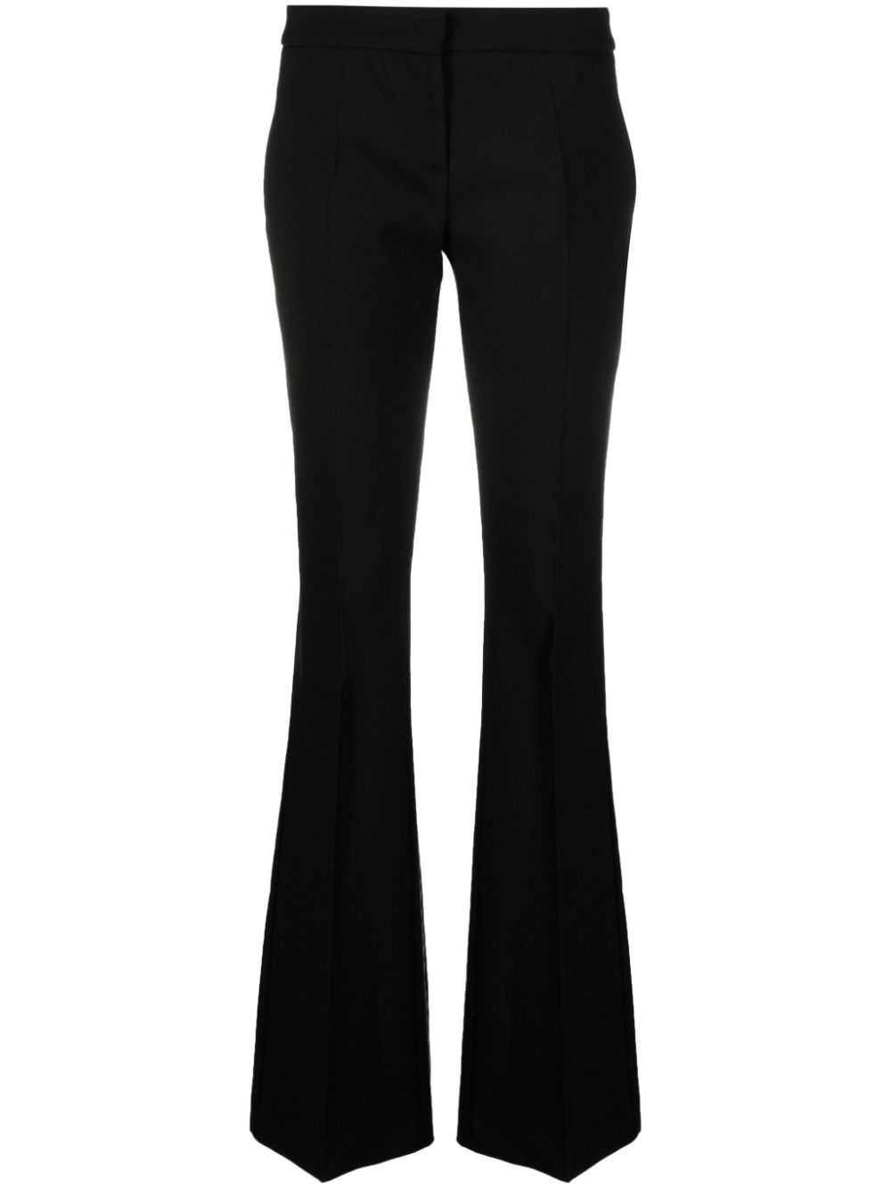 Flared wool-blend trousers - Black