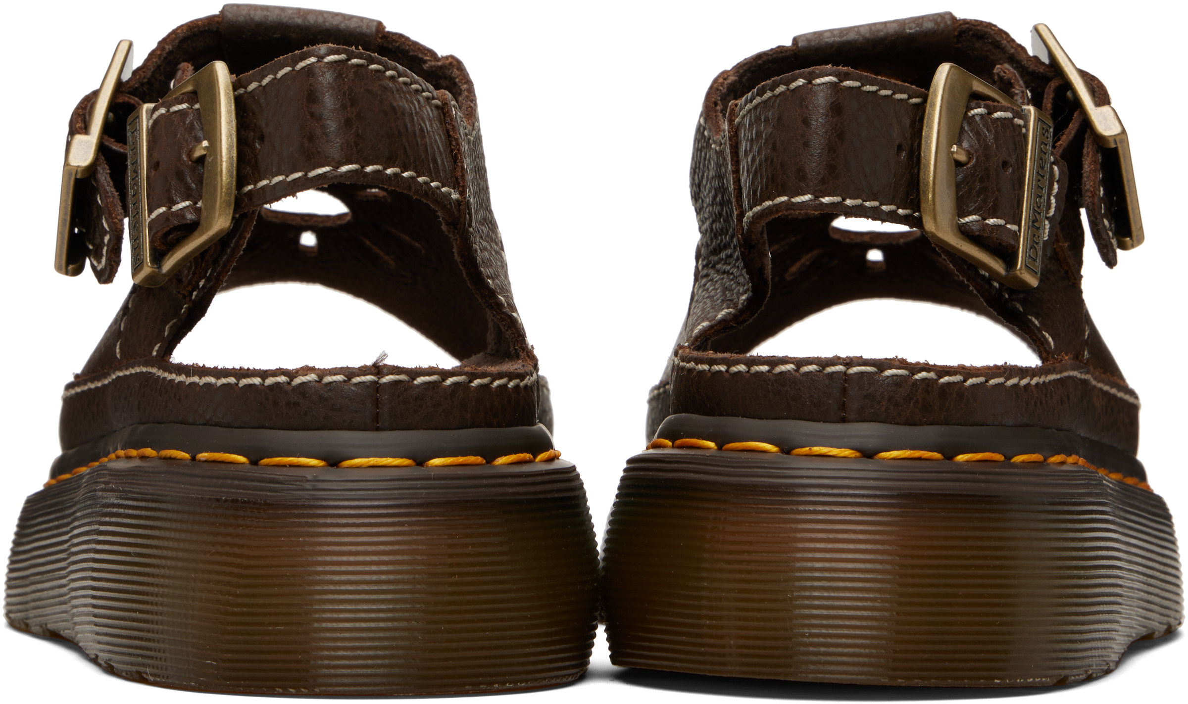 Brown Dunnet Flower Full Grain Leather Sandals