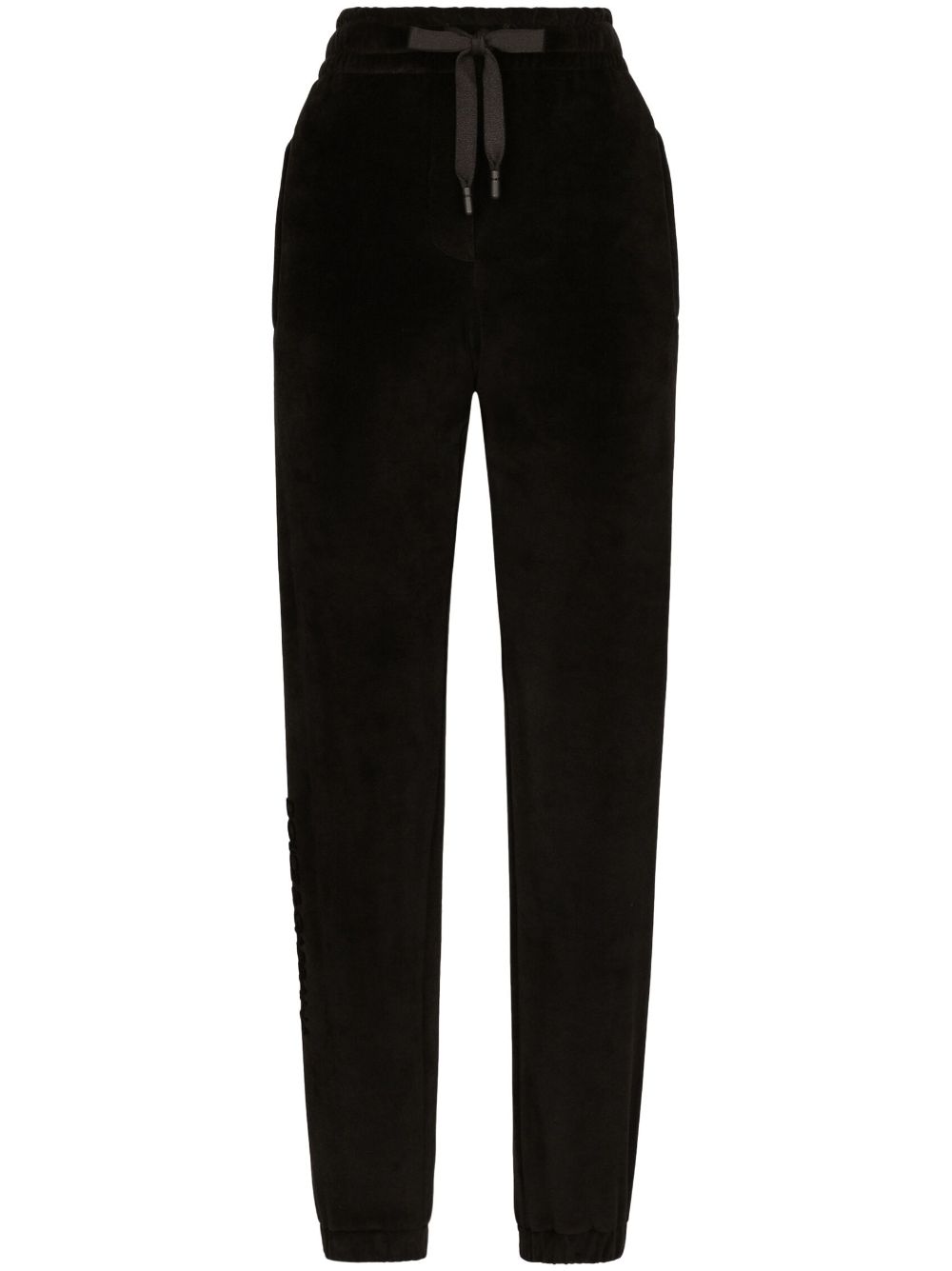 Logo-embroidered drawstring track pants - Black