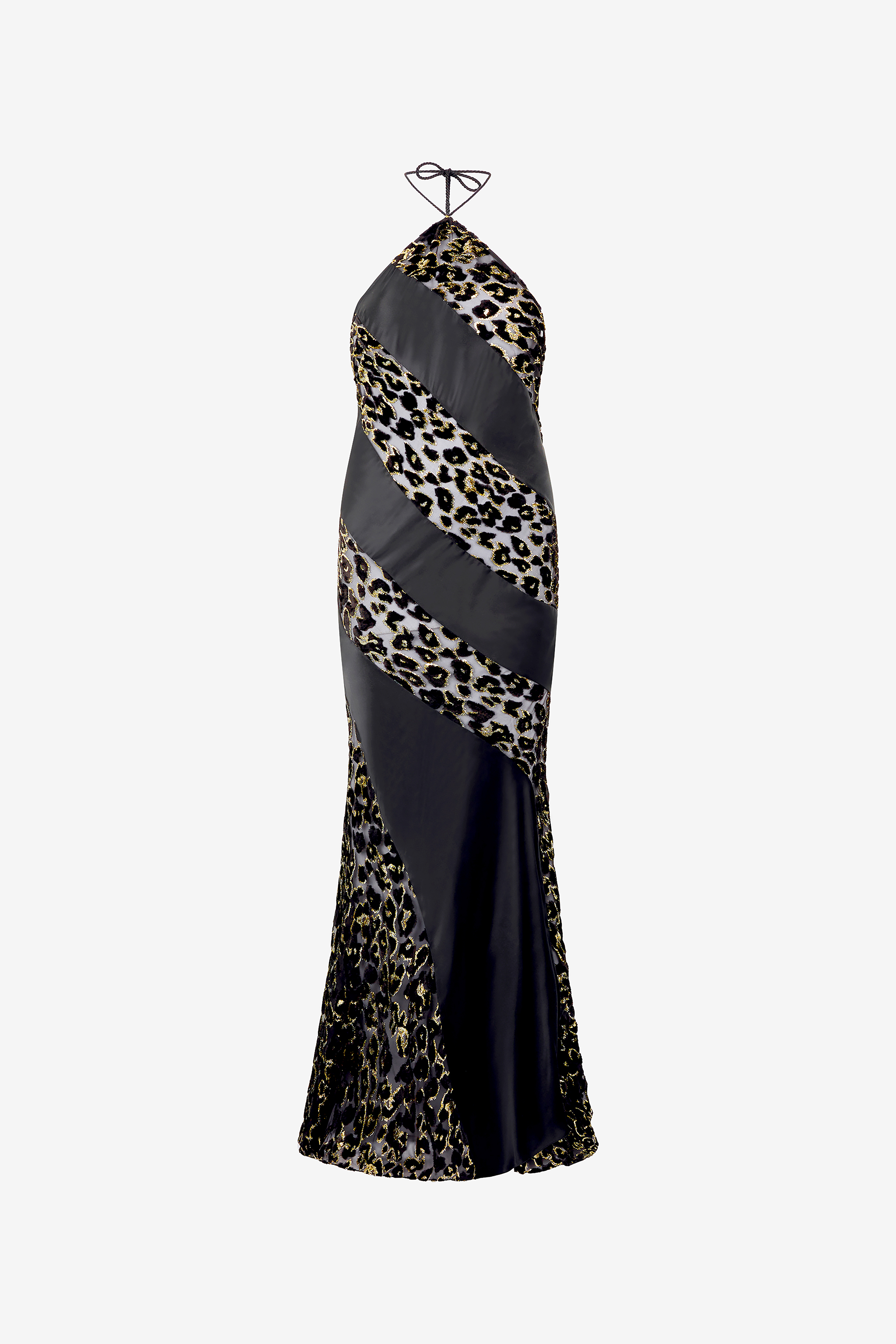 Long See-through Dress With Leopard Print Pattern