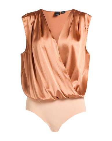 Woman Bodysuit Rust Size 6 Silk, Elastane, Polyamide