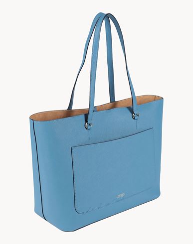 Crosshatch Leather Large Karly Tote Woman Handbag Slate blue