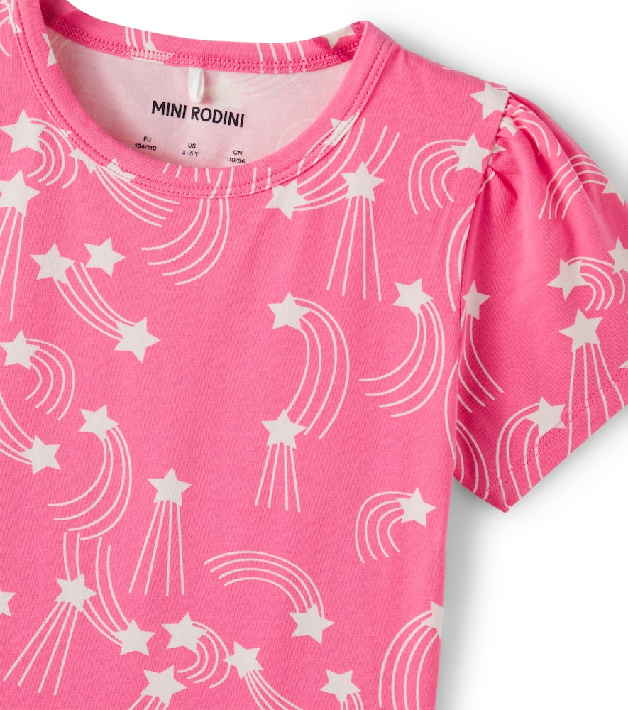 Printed cotton-blend jersey T-shirt