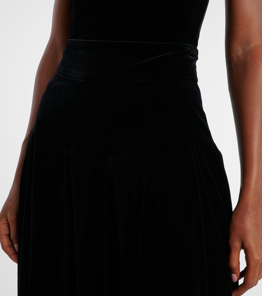 Cotton velvet maxi skirt
