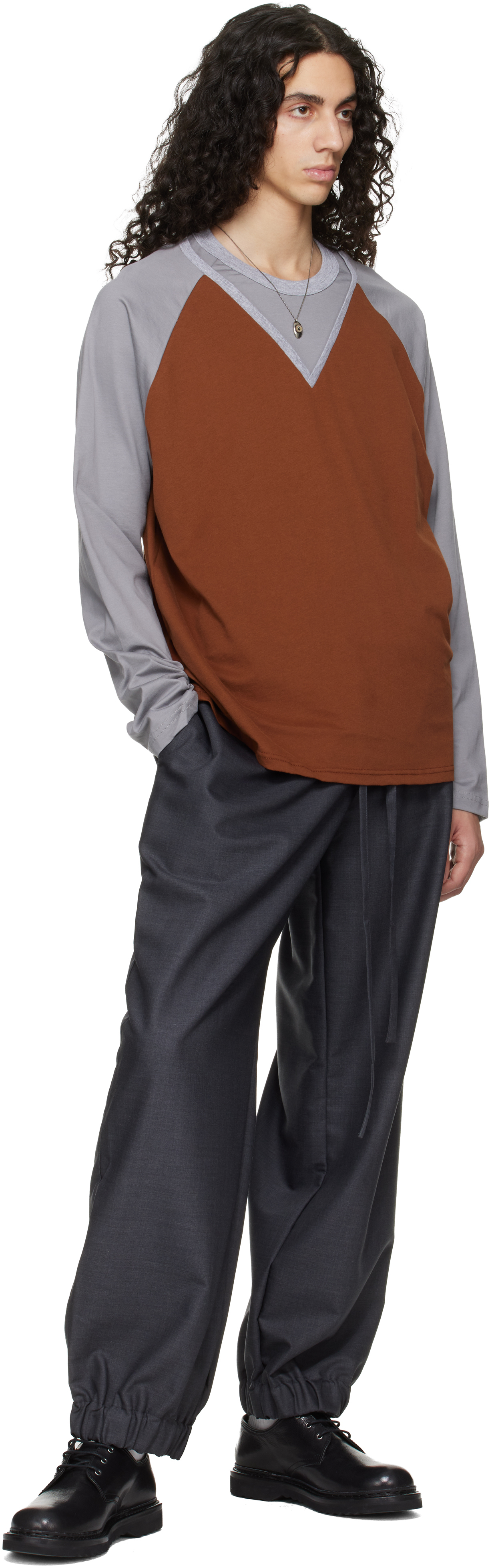 Gray Wool Draped Lounge Pants