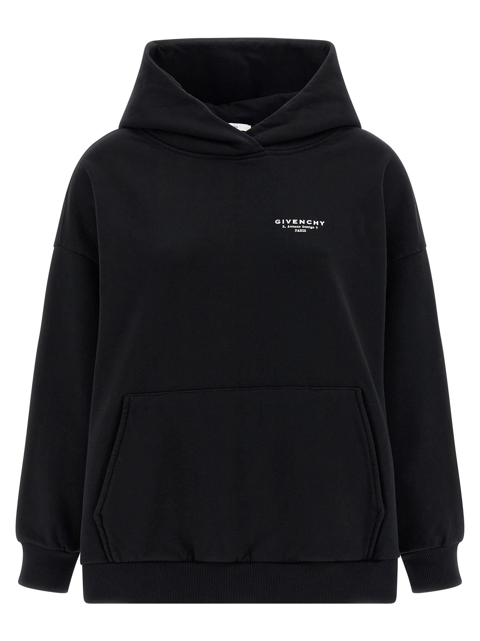 Logo-Embroidered Cotton Hoodie — Black