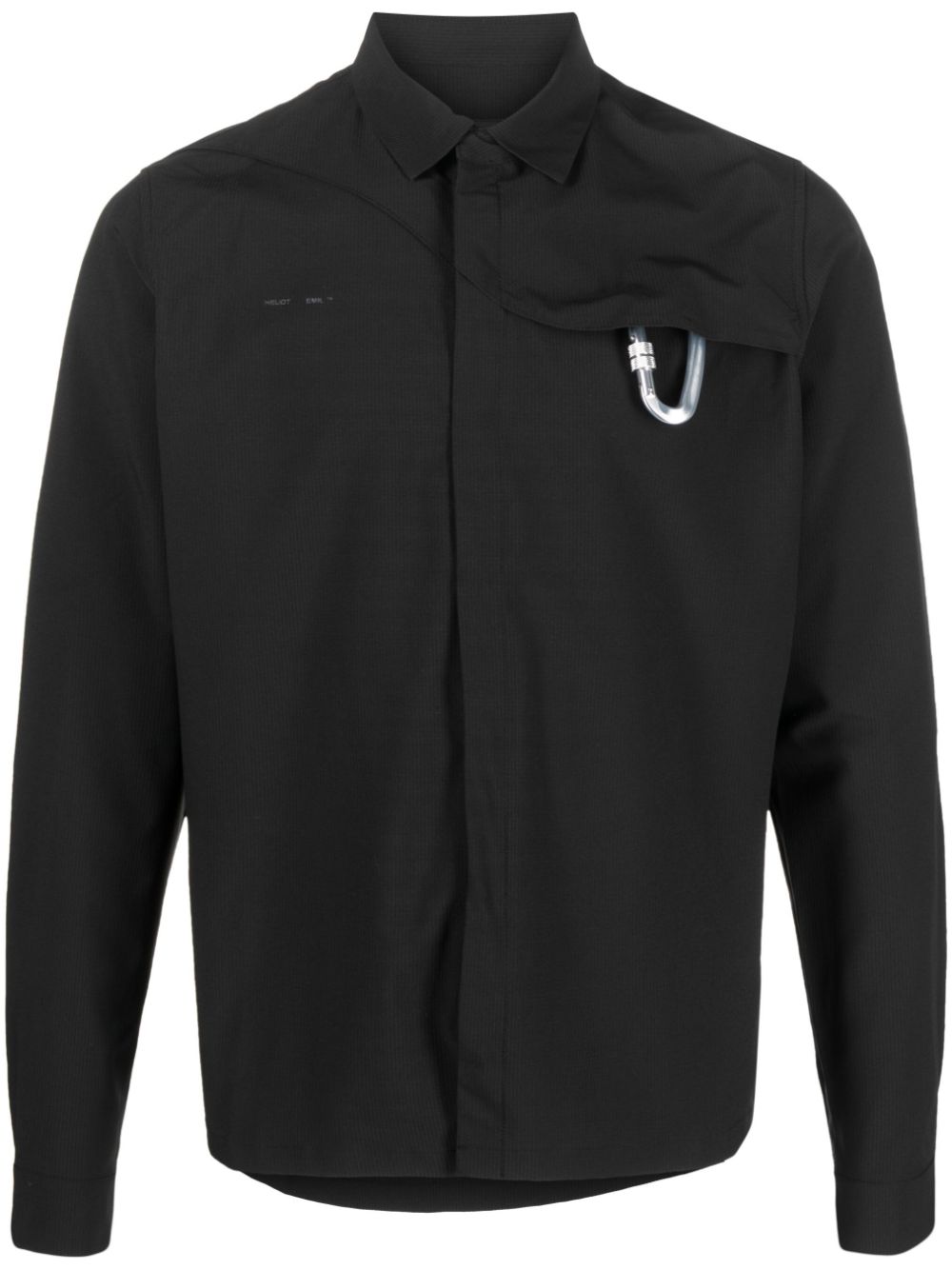 Carabiner-detail plain shirt - Black