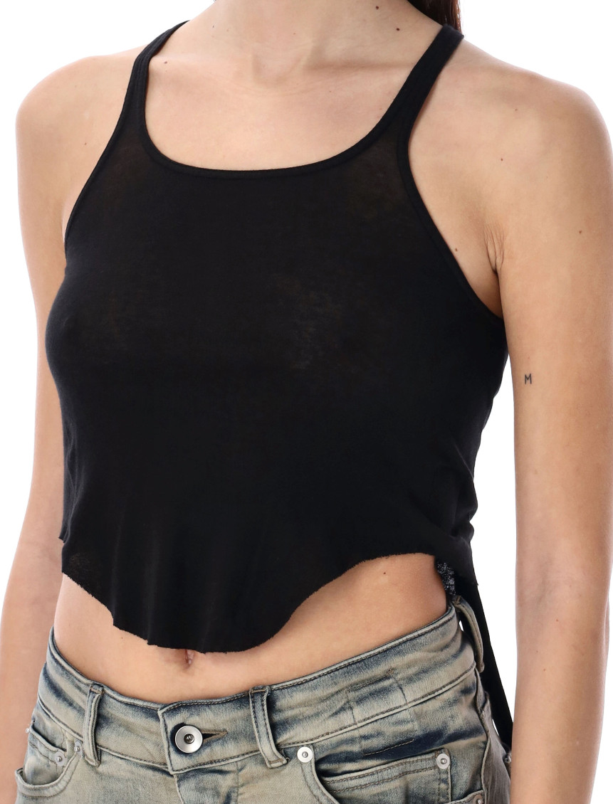 Black Round Neck Crop Top