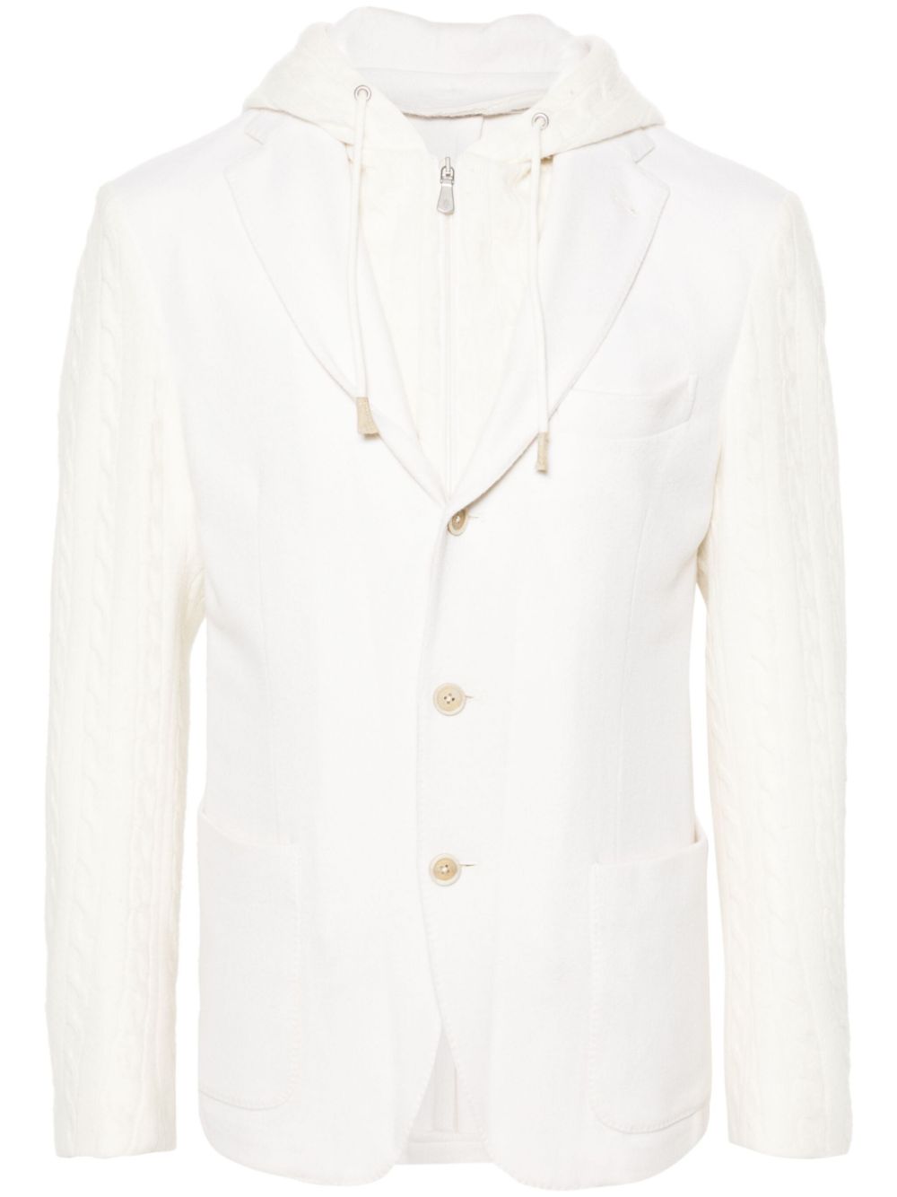 Panelled-design jacket - White