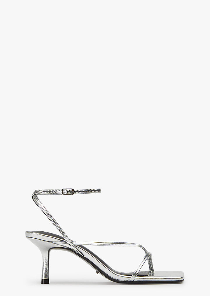 Avi Silver Foil Heels