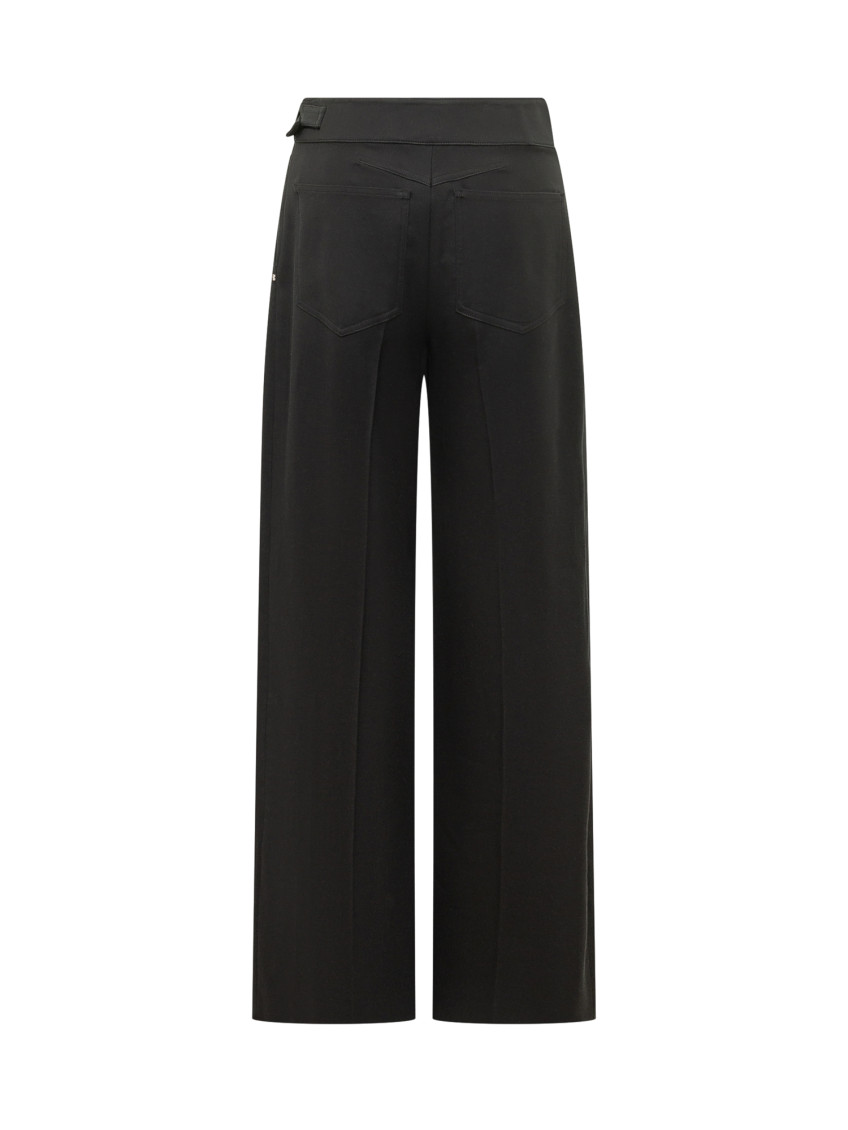 Black Relaxed Flat Front Pants