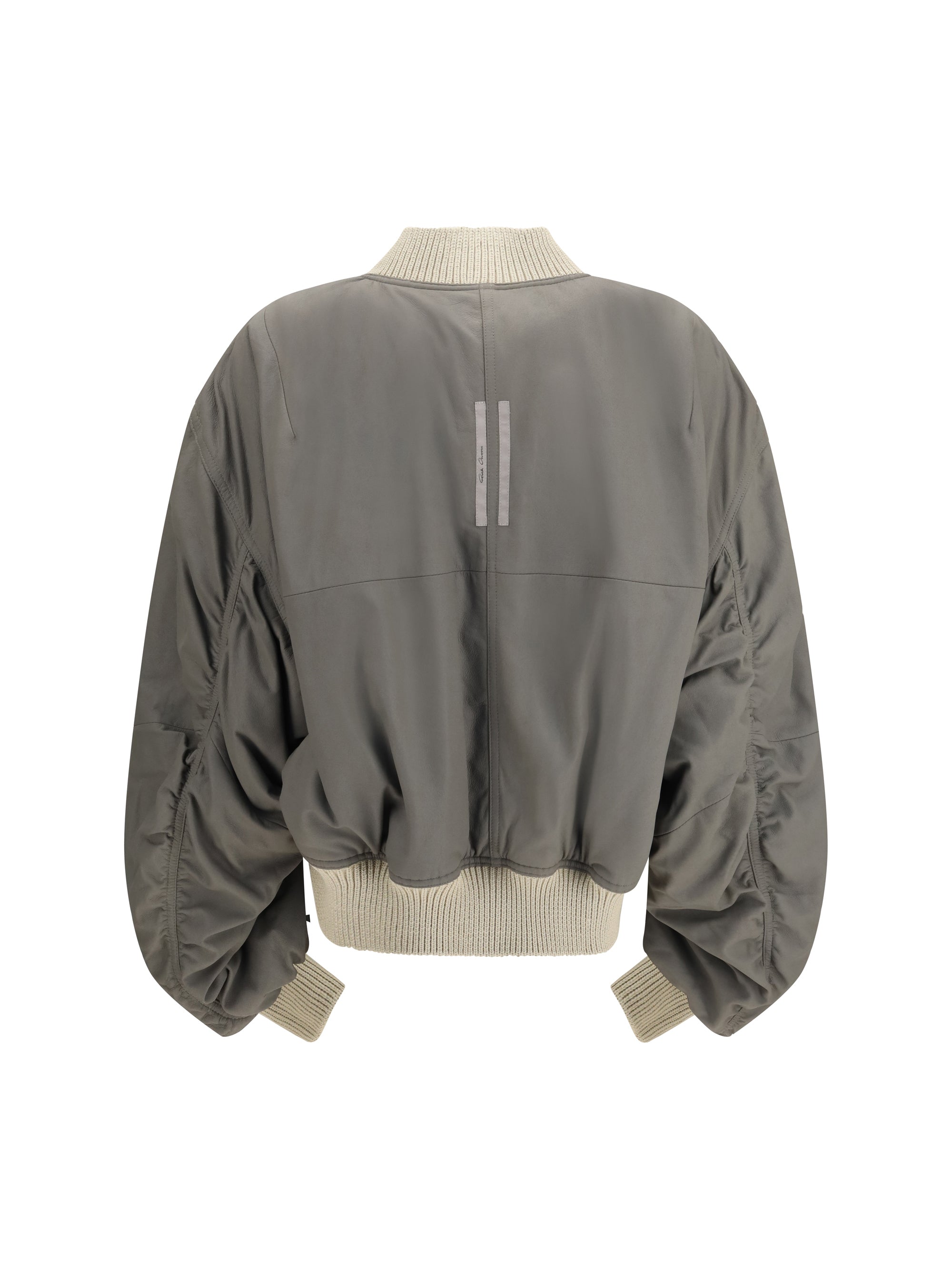 Padded Lamb Leather Jacket — Gray