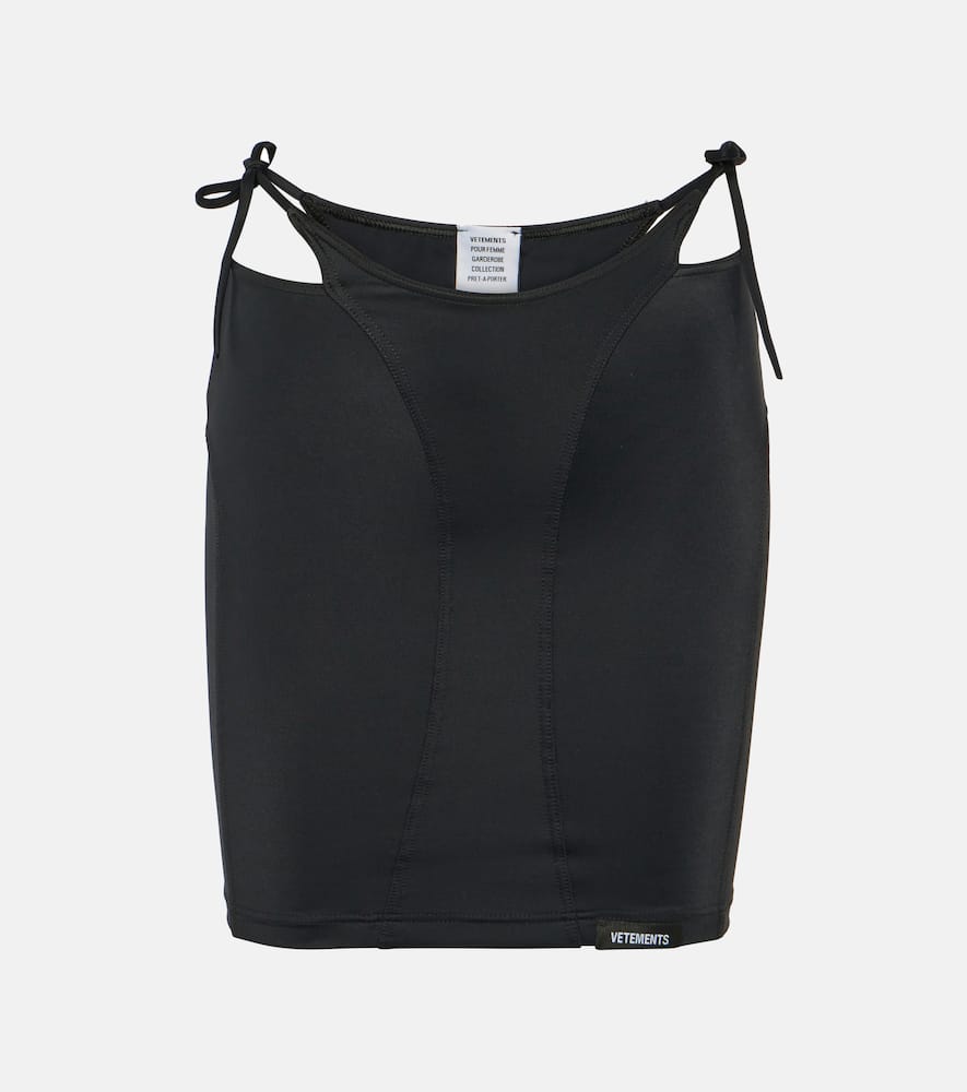 Deconstructed jersey miniskirt
