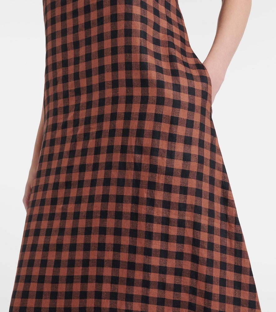 Tallin gingham linen maxi dress