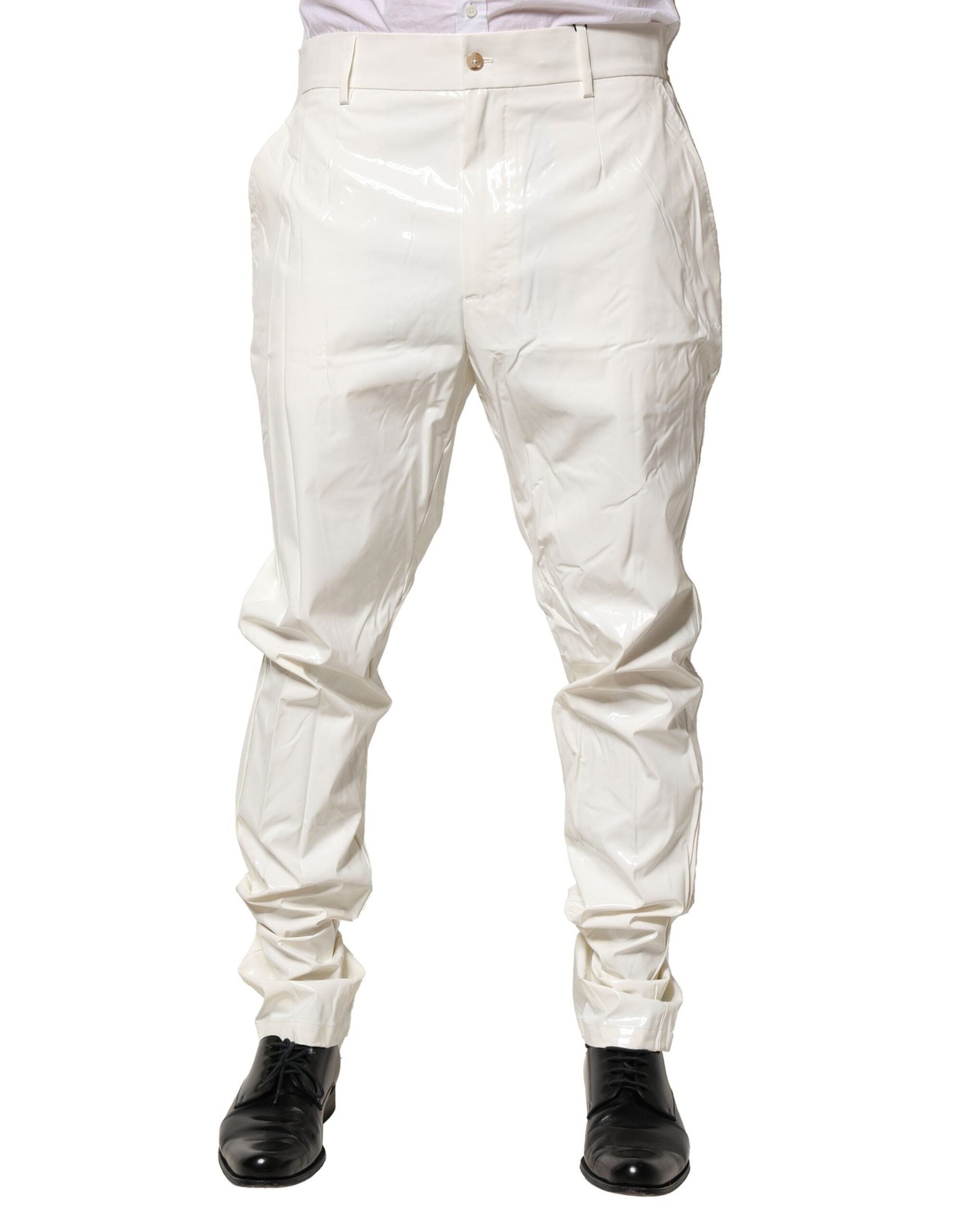 Nylon Tapered Trousers — White